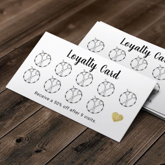 Haar Stylist-schaar en Gold Heart Salon Loyalty