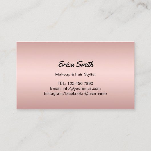 Haar Stylist Schaar Folie Roos Gouden Loyaliteit P Klantenkaartje (Achterkant)