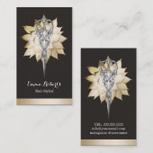 Haar Stylist  schaar & Gold Floral Salon Visitekaartje (Voorkant / Achterkant)