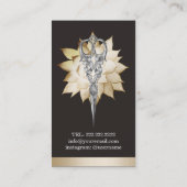 Haar Stylist  schaar & Gold Floral Salon Visitekaartje (Achterkant)