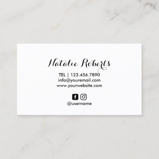 Haar Stylist Schaar & Haar Typografie Salon Visitekaartje (Achterkant)