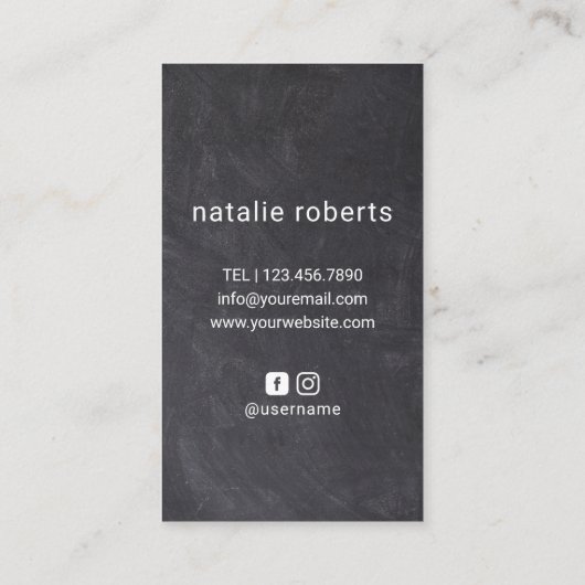 Haar Stylist Schaar Hand Logo Chalk Kapper Visitekaartje (Achterkant)