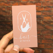 Haar Stylist Schaar & Hand Logo Salon Schattige Pe Visitekaartje