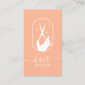 Haar Stylist Schaar & Hand Logo Salon Schattige Pe Visitekaartje (Voorkant)