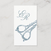 Haar Stylist schaar & Initialen Elegant Visitekaartje (Voorkant)