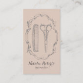  Haar Stylist Schaar & Kam Blush Roze Visitekaartje (Voorkant)