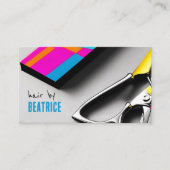 Haar Stylist Schaar Kleurrijke Custom Visitekaartje (Voorkant)