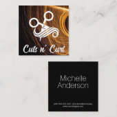 Haar stylist schaar Logo | Schoonheid van vrouwen Vierkante Visitekaartje (Voorkant / Achterkant)