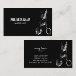 Haar Stylist Schaar Modern Black Barber Custom Visitekaartje