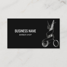 Haar Stylist Schaar Modern Black Barber Custom Visitekaartje