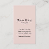 Haar Stylist  Schaar Vlinder Blush Roze Visitekaartje (Achterkant)