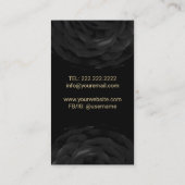 Haar Stylist Schaar & Zwarte Bloem Schoonheidssalo Visitekaartje (Achterkant)