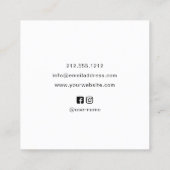 Haar Stylist Schattige Girly Minimalist Zwart-wit Vierkante Visitekaartje (Achterkant)