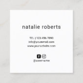 Haar Stylist Schattige Hand getrokken Schaar Schoo Vierkante Visitekaartje (Achterkant)