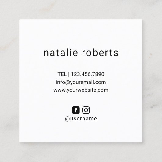 Haar Stylist Schattige Hand getrokken Schaar Schoo Vierkante Visitekaartje (Achterkant)