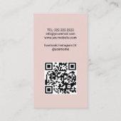 Haar Stylist Schattigee Schaar Tekening Blush Roze Visitekaartje (Achterkant)