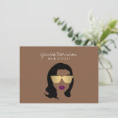 Haar Stylist Schoonheid Meisje Bruin Cadeaubon (Staand voorkant)