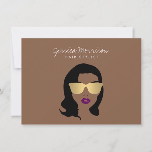 Haar Stylist Schoonheid Meisje Bruin Cadeaubon (Voorkant)