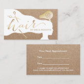 Haar Stylist Schoonheid Meisje Rustieke Salon Afsp Afsprakenkaartje (Voorkant / Achterkant)