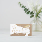 Haar Stylist Schoonheid Meisje Rustieke Salon Afsp Afsprakenkaartje (Staand voorkant)