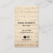 Haar Stylist Scissor Butterfly  Muzieknoten Visitekaartje (Achterkant)