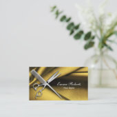 Haar Stylist Scissor & Comb Elegant Gold Visitekaartje