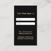 Haar Stylist Scissor & Comb Floral Appointment Afsprakenkaartje (Achterkant)