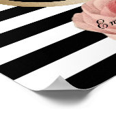 Haar Stylist Scissor & Comb Floral Stripes Poster (Hoek)