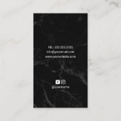 Haar Stylist Scissor & Flower Roos Gold Marble Visitekaartje (Achterkant)