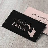 Haar Stylist Scissor & Hand Black Blush Pink Visitekaartje