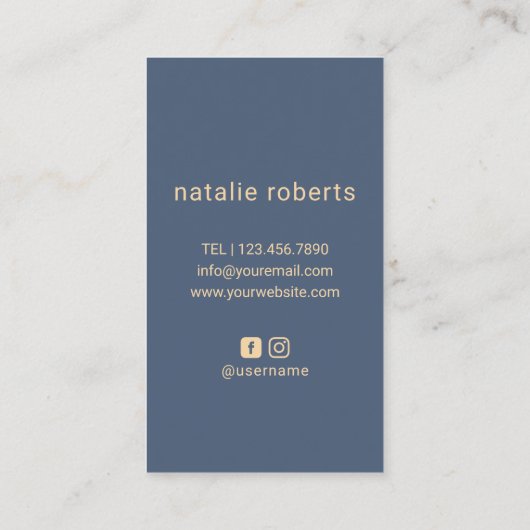 Haar Stylist Scissor & Hand Logo  Blue Gold Visitekaartje (Achterkant)