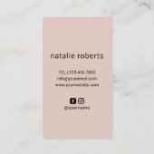 Haar Stylist Scissor & Hand Logo Blush Pink Salon Visitekaartje (Achterkant)