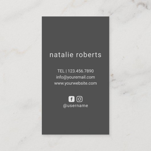 Haar Stylist Scissor & Hand Logo Elegant Grey Visitekaartje (Achterkant)