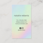 Haar Stylist Scissor Hand Logo Pastel Holographic Visitekaartje (Achterkant)