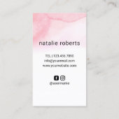 Haar Stylist Scissor & Hand Pink Waterverf Salon Visitekaartje (Achterkant)