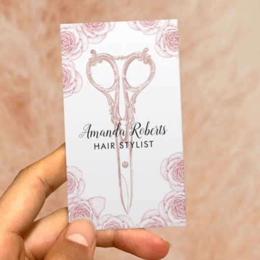 Haar Stylist Scissor & Roos Floral Appointment Afsprakenkaartje