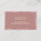 Haar Stylist  Scissor Roos Gold Glitter Visitekaartje (Achterkant)