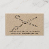 Haar Stylist Scissors Chic Drawing Barber CUSTOM Visitekaartje (Achterkant)