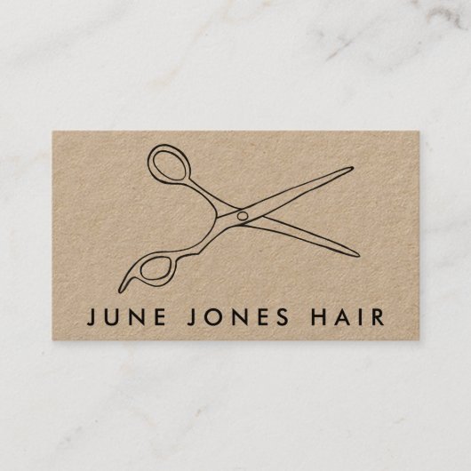 Haar Stylist Scissors Chic Drawing Barber CUSTOM Visitekaartje (Voorkant)