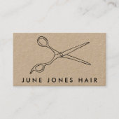 Haar Stylist Scissors Chic Drawing Barber KRAFT Visitekaartje (Voorkant)