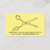 Haar Stylist Scissors Chic Line Drawing CUSTOM Bus Visitekaartje (Achterkant)