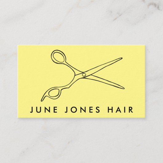 Haar Stylist Scissors Chic Line Drawing CUSTOM Bus Visitekaartje (Voorkant)