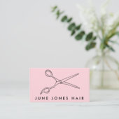 Haar Stylist Scissors Chic Line Drawing CUSTOM Visitekaartje (Staand voorkant)