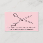 Haar Stylist Scissors Chic Line Drawing CUSTOM Visitekaartje (Achterkant)