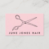 Haar Stylist Scissors Chic Line Drawing CUSTOM Visitekaartje (Voorkant)