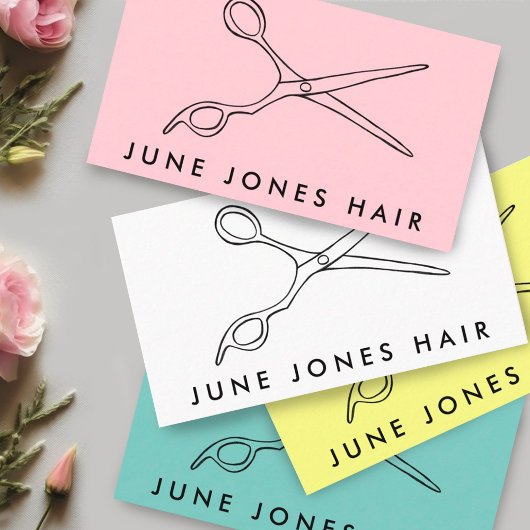 Haar Stylist Scissors Chic Line Drawing CUSTOM Visitekaartje