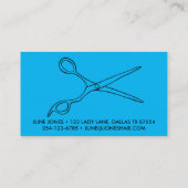 Haar Stylist Scissors Chic Line Drawing CUSTOM Visitekaartje (Achterkant)