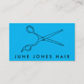 Haar Stylist Scissors Chic Line Drawing CUSTOM Visitekaartje (Voorkant)