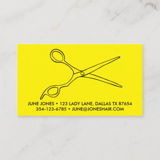 Haar Stylist Scissors Chic Line Drawing CUSTOM Visitekaartje (Achterkant)