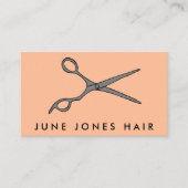 Haar Stylist Scissors Chic Line Drawing CUSTOM Visitekaartje (Voorkant)